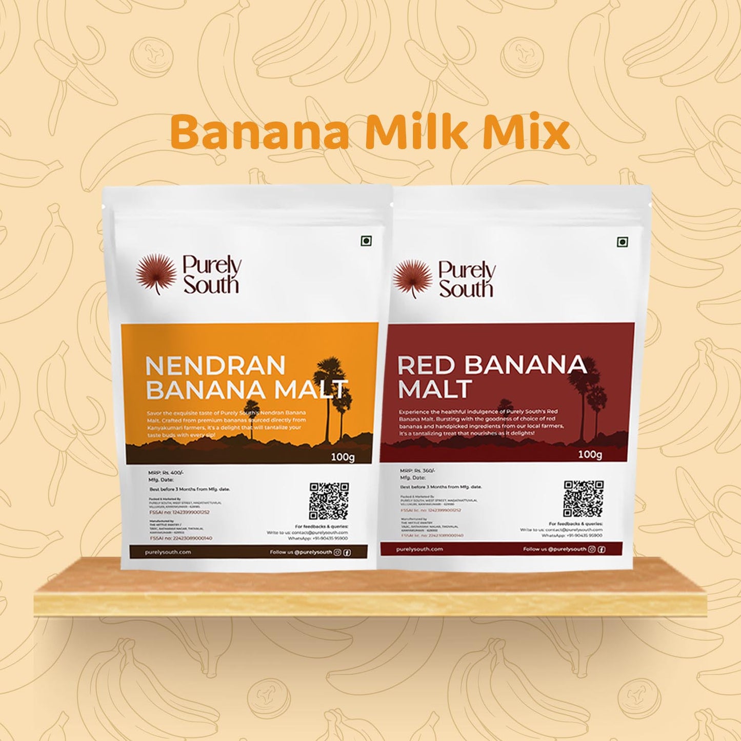 Banana Milk Mix Combo (Nendran & Red Banana) - 250g X 2