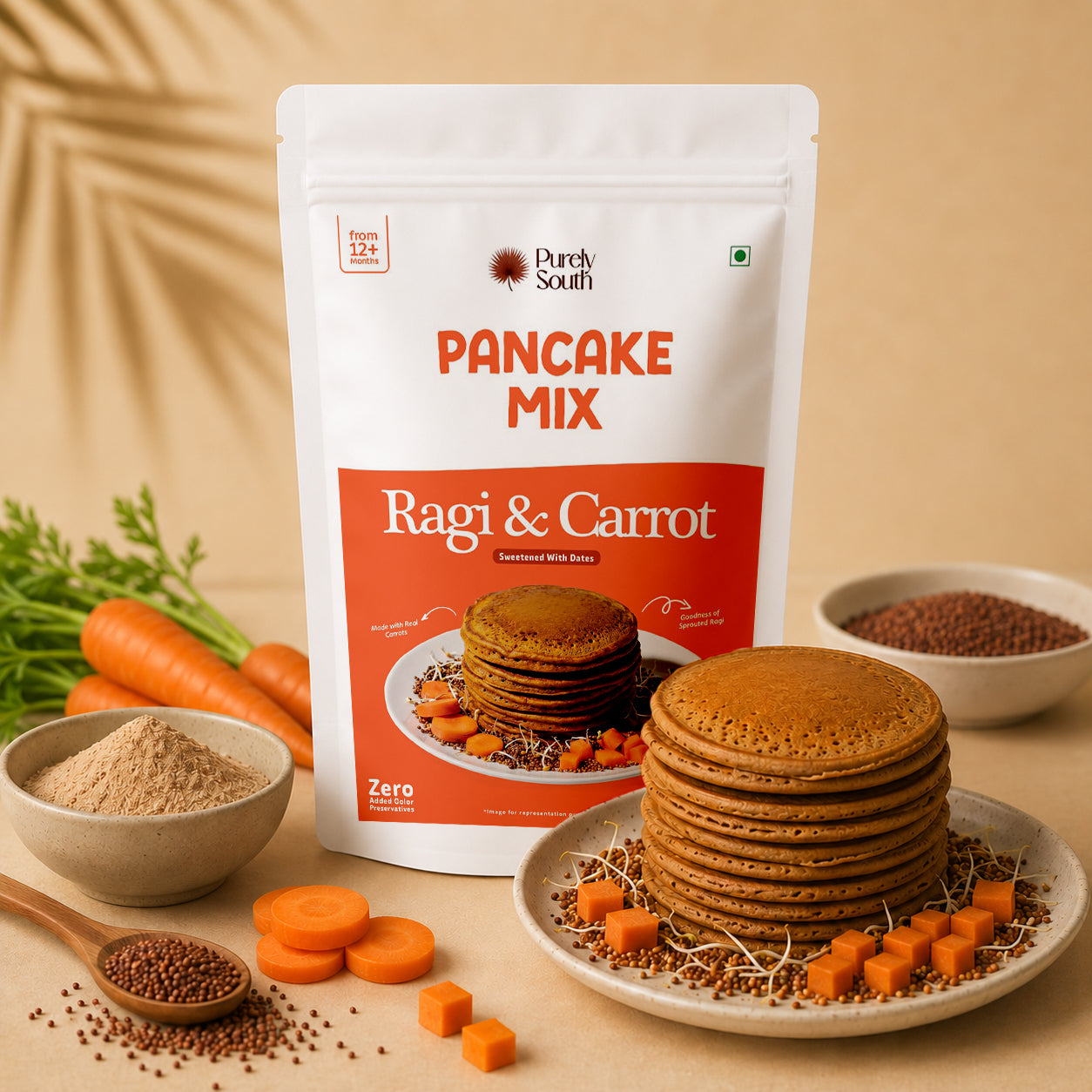 Ragi Carrot Pancake Mix