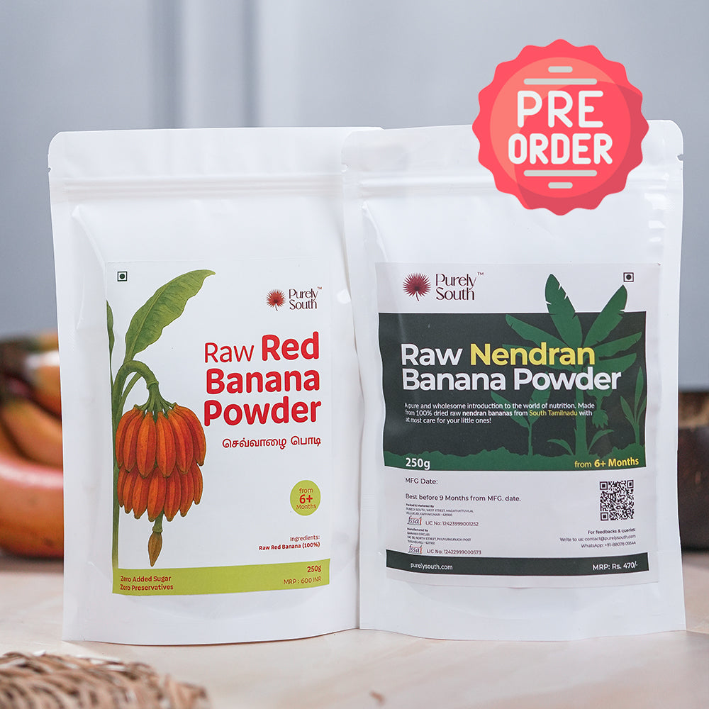 Raw Nendran Banana Powder 250g + Sprouted Ragi Powder 250g Combo