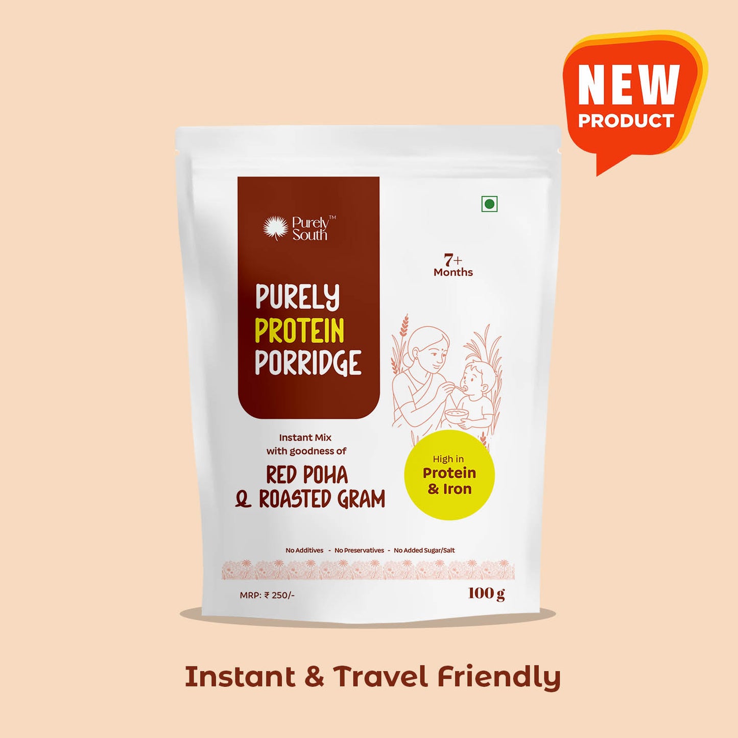 Red Poha & Roasted Gram Instant Cereal - Protein & Iron Rich Superfood