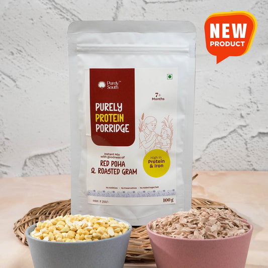 Red Poha & Roasted Gram Instant Cereal -  Protein & Iron Rich Superfood