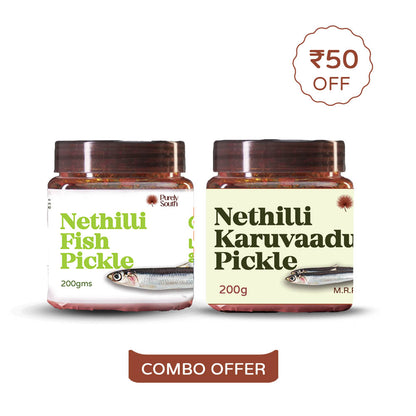 Nethili Pickle Combo ( Nethili Fish Pickle 200g + Nethili Karuvadu Pickle 200g )