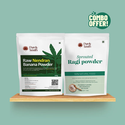 Sprouted Ragi Powder 100g + Raw Nendran Banana Powder 100g Mini Combo