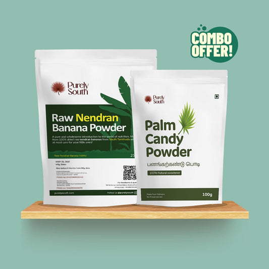 Raw Nendran Banana Powder + Panakarkandu (Palm Candy) Powder Combo