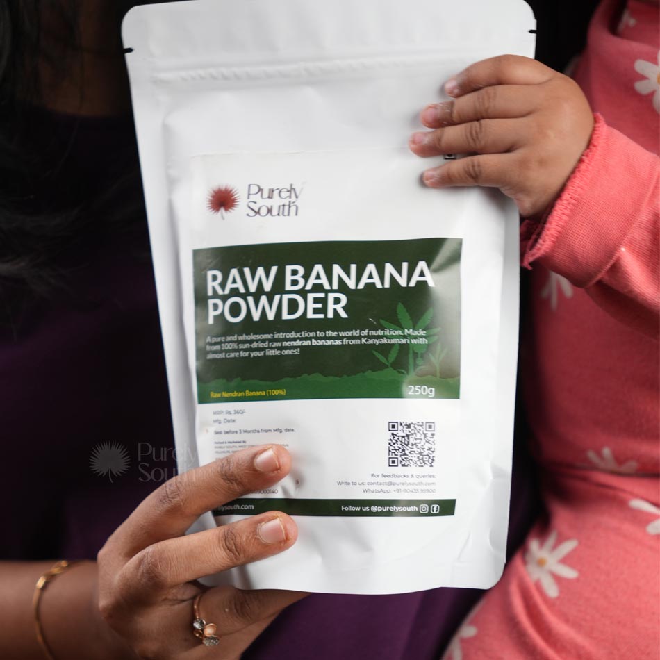 Raw Nendran Banana  Powder 250g + Sprouted Ragi Powder 250g Combo