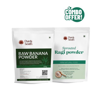 Sprouted Ragi Powder 100g + Raw Nendran Banana Powder 100g Mini Combo