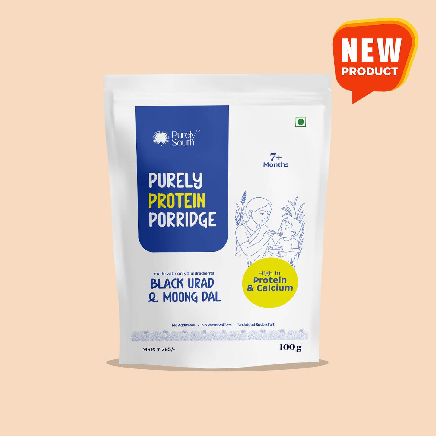 Black Urad Dal & Moong Dal Porridge Mix -  Protein Rich Superfood