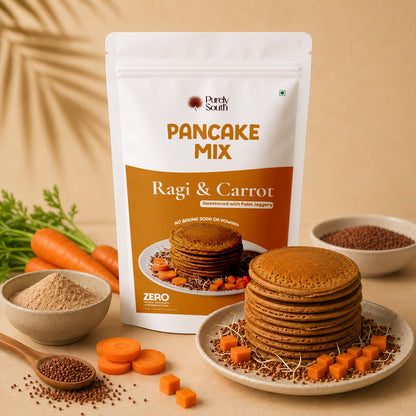 Sprouted Ragi Carrot Pancake Mix (For 1+ Years) - Calcium Rich