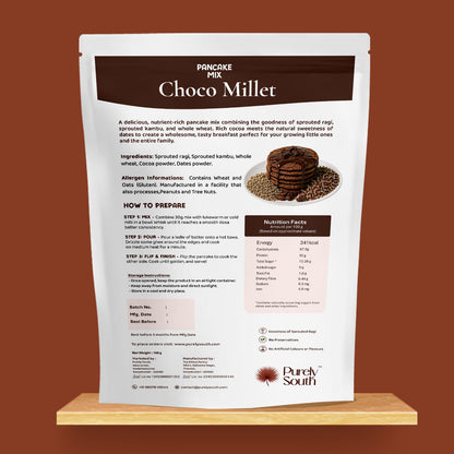 Millet Chocolate Pancake Mix - Made with Real Cocoa (For 1+ Years)