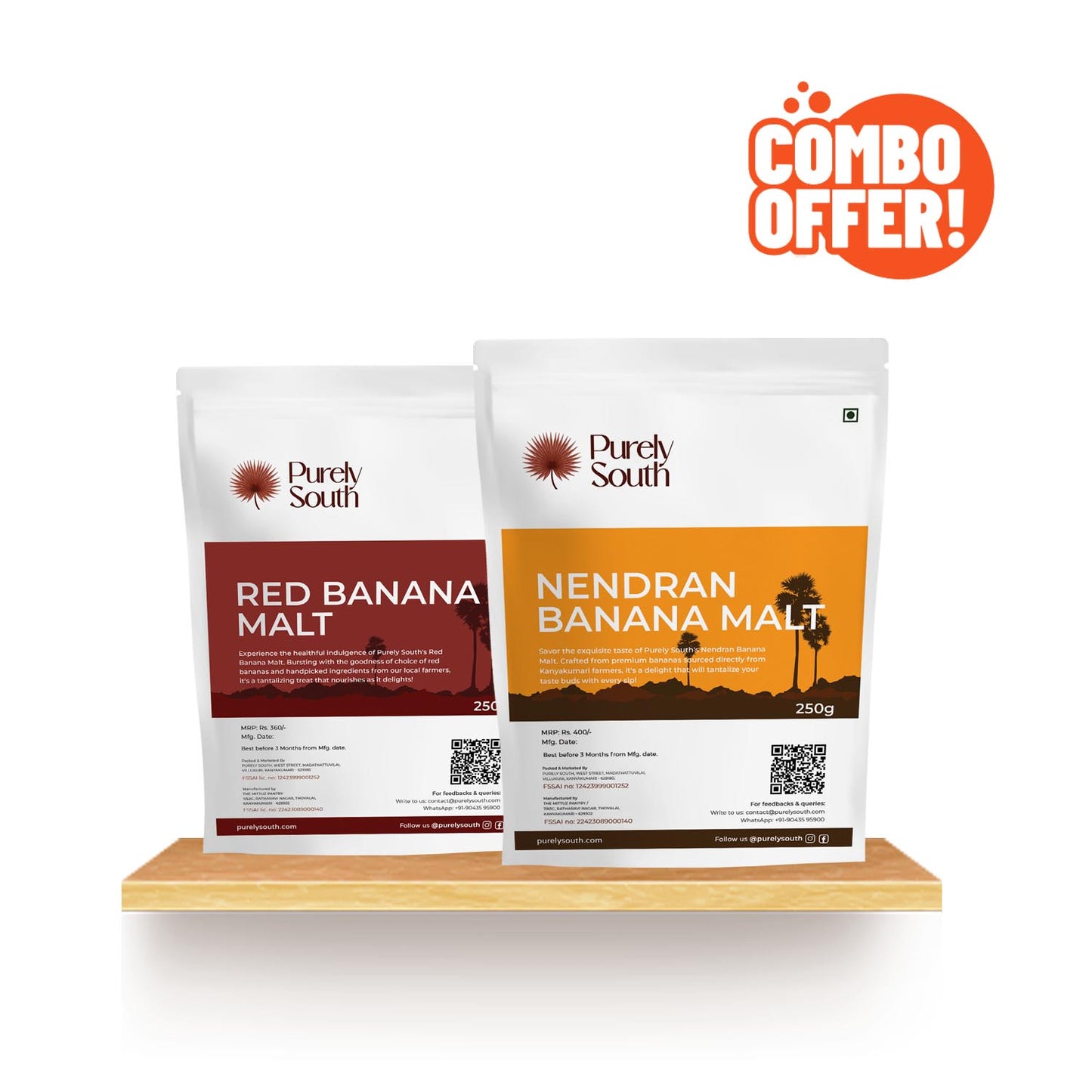 Banana Malt Combo (Nendran & Red Banana)  - 250g X 2