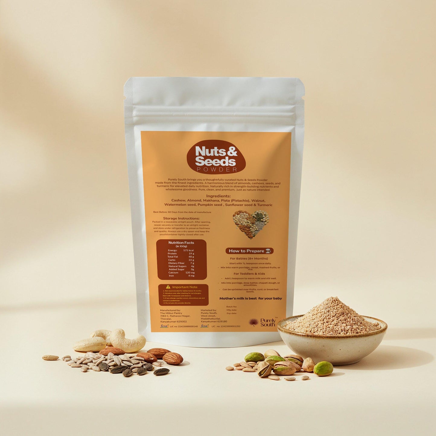 Nuts Seeds Powder – Wholesome Daily Nutrition Mix