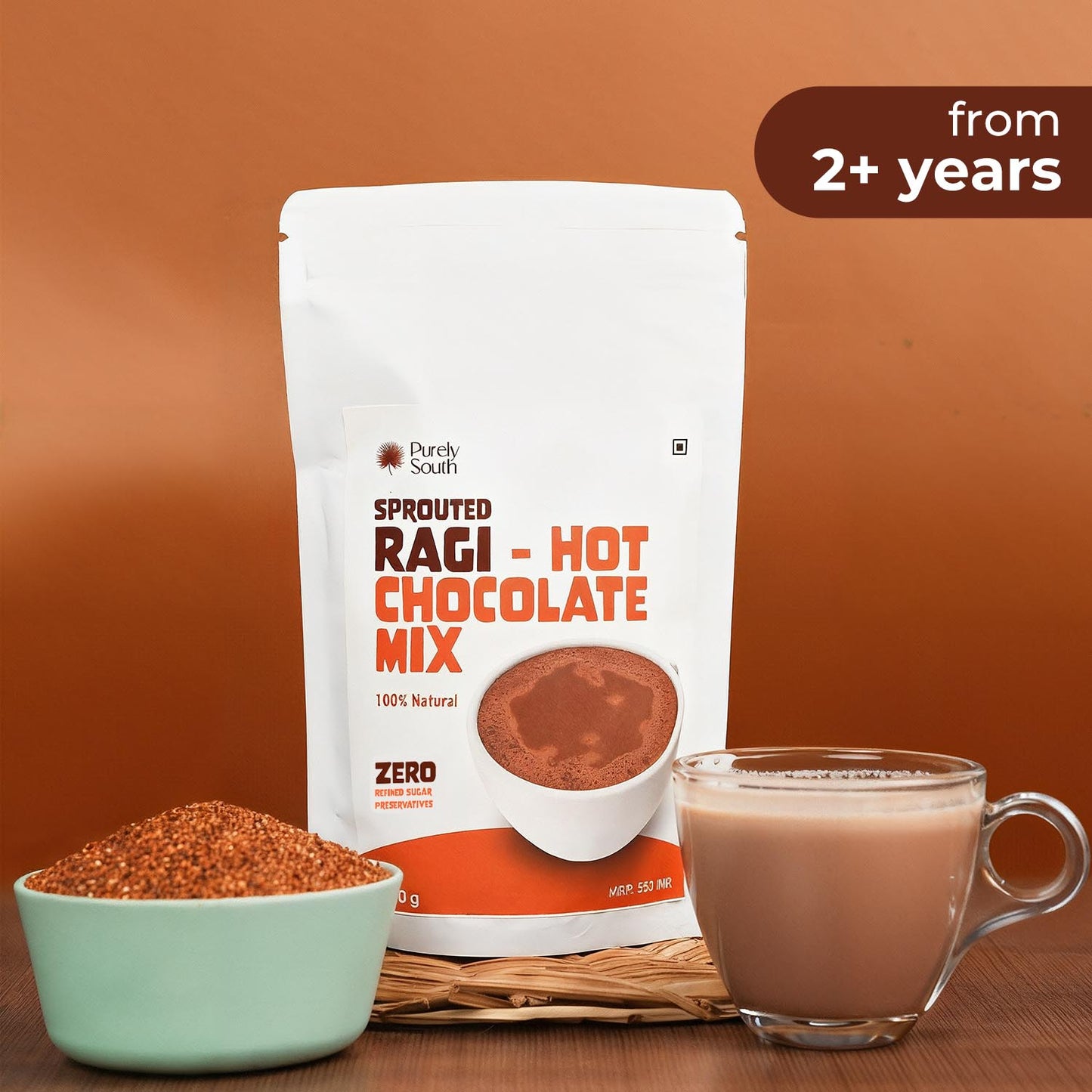 Sprouted Ragi Hot Chocolate Mix - Packed with Natural Calcium & Iron