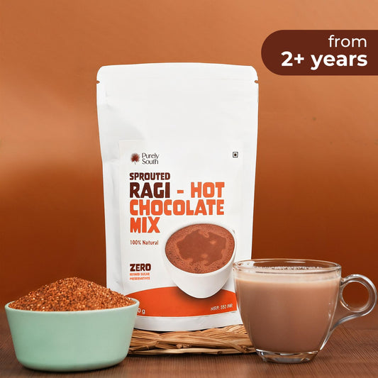 Sprouted Ragi Hot Chocolate Mix - Packed with Natural Calcium & Iron