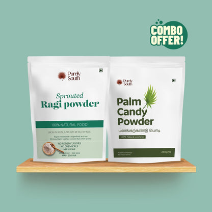 Sprouted Ragi Powder + Panakarkandu (Palm Candy) Powder Combo