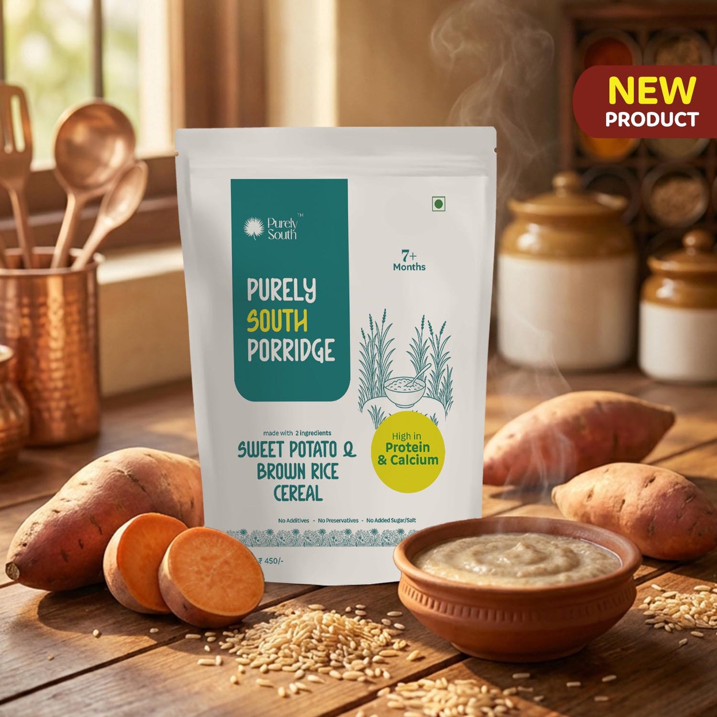 Sweet Potato & Brown Rice Cereal -  Fibre Rich Superfood